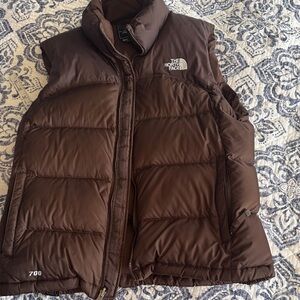 The North Face Dark Brown Puffer Vest Large